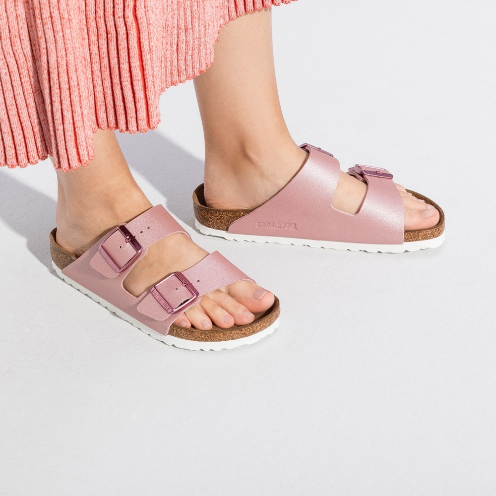 Birkenstock Arizona Birko-Flor :
Icy Metallic Old Rose NWT